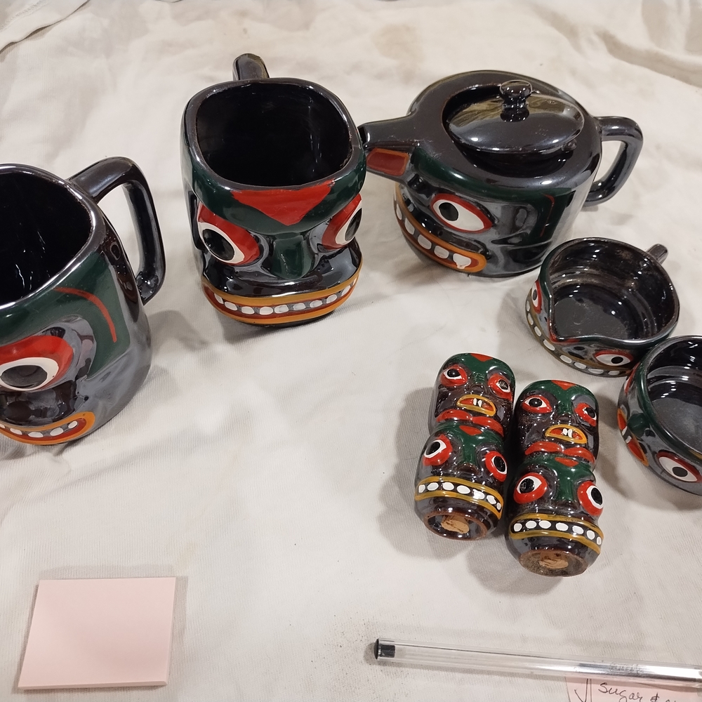 Handcrafted Black Ceramic Tea Set